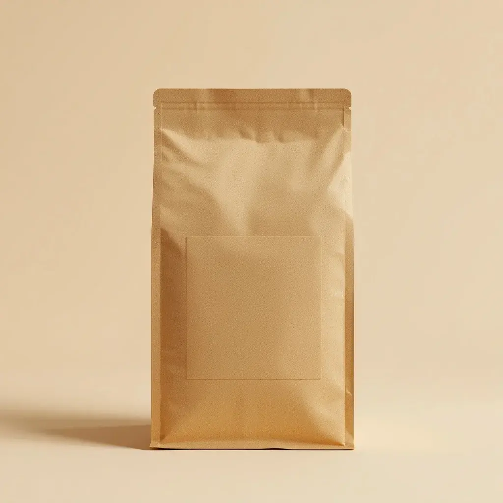 Etiqueta para café creada en Etiquela aplicada sobre la cara frontal de una bolsa de café tostado